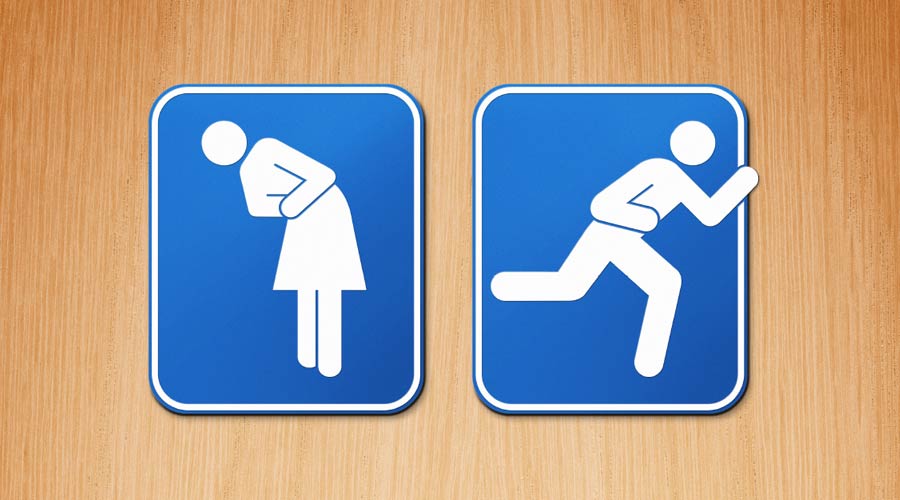 Photo of restroom signs
