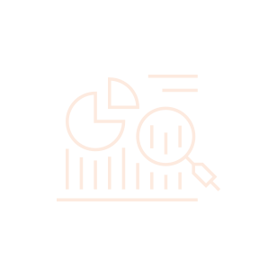 Light peach data and magnifying glass icon